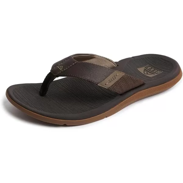 imageREEF Santa Ana Mens Flip Flop Arch Support Water Friendly Non Marking OutsoleBrown