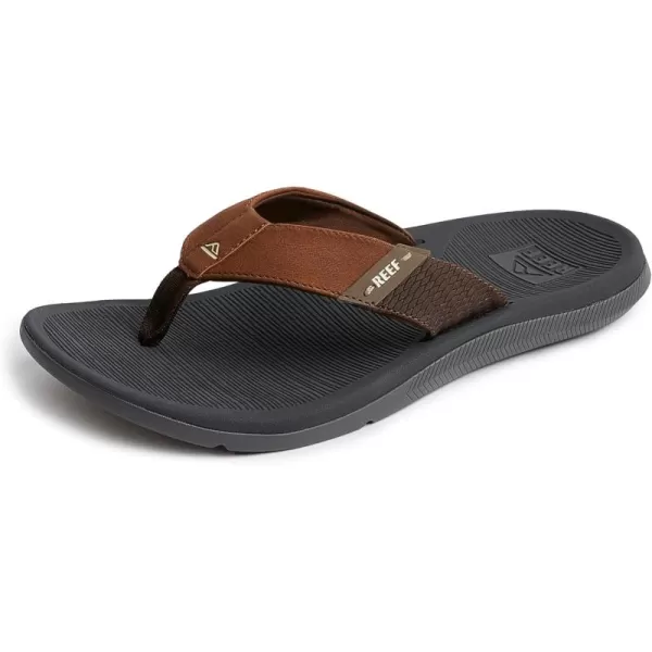 imageREEF Santa Ana Mens Flip Flop Arch Support Water Friendly Non Marking OutsoleGreyTan