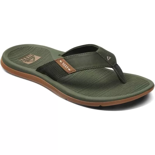 imageREEF Santa Ana Mens Flip Flop Arch Support Water Friendly Non Marking OutsoleOliveGum