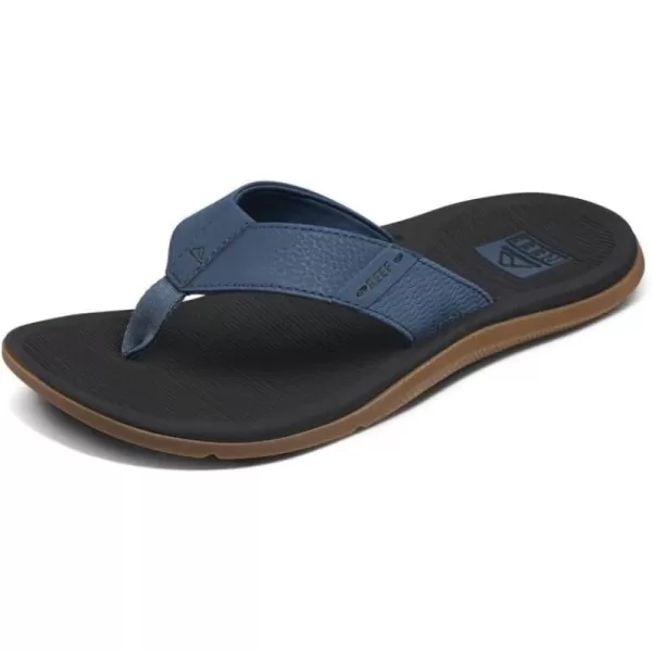 imageREEF Santa Ana Mens Flip Flop Arch Support Water Friendly Non Marking OutsoleOrion Black