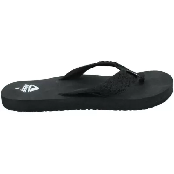 imageREEF Smoothy Mens Beach Flip Flop Soft Woven Strap Made From 100 Recycled PETBlack