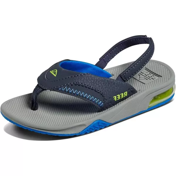 imageREEF ToddlerLittle Kid Fanning Flip Flop Arch Support Durable Outsole Water Friendly BackstrapNavyLime