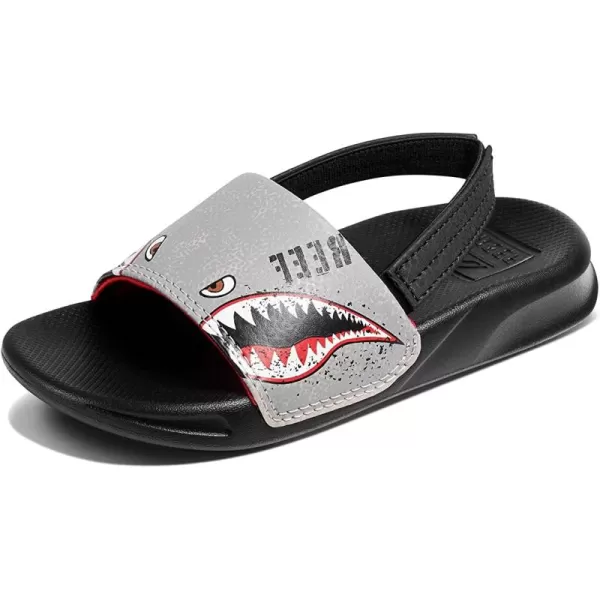 imageREEF ToddlerLittle Kid One Slide Sandal Lightweight ampamp Water Friendly BackstrapFlying Sharks