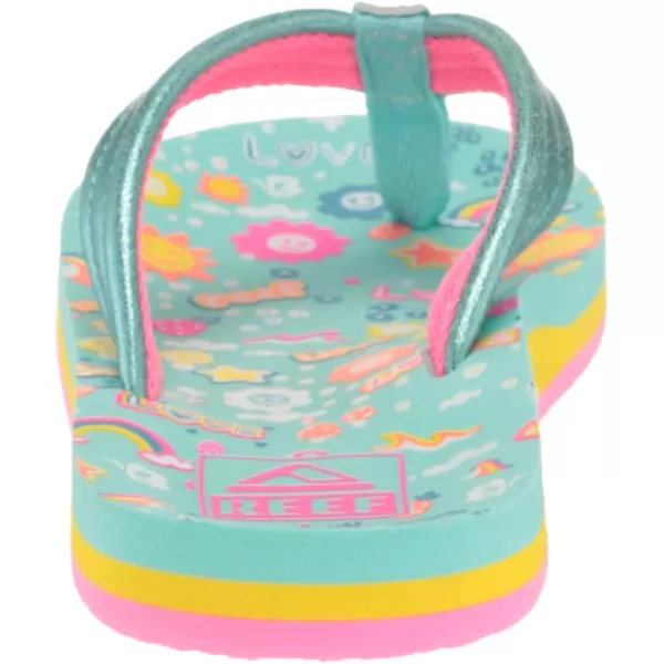 imageREEF UnisexChild Kids Ahi FlipFlopLove Rainbow