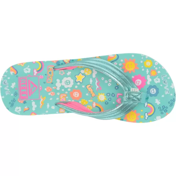 imageREEF UnisexChild Kids Ahi FlipFlopLove Rainbow