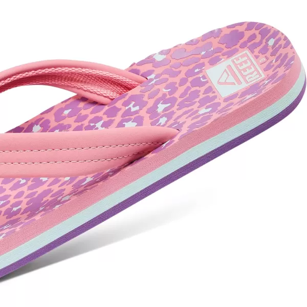 imageREEF UnisexChild Kids Ahi FlipFlopPink Leopard