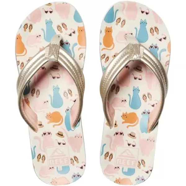 imageREEF UnisexChild Kids Ahi FlipFlopCool Cats