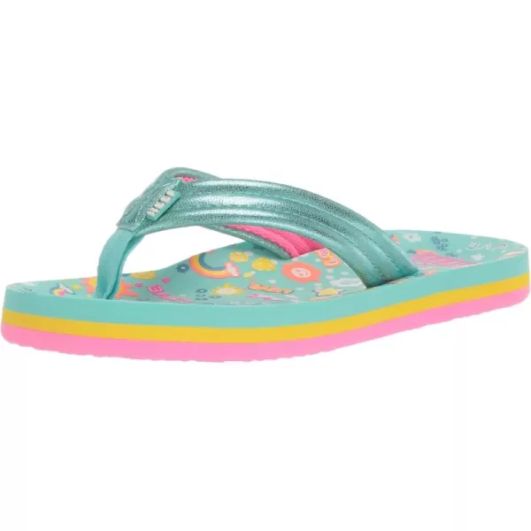 imageREEF UnisexChild Kids Ahi FlipFlopLove Rainbow