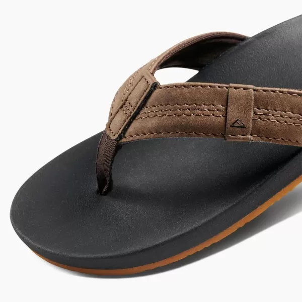 imageREEF Kids Cushion Phantom Flip Flop Sandal Ultra Soft Cushion FootbedBlackBrown