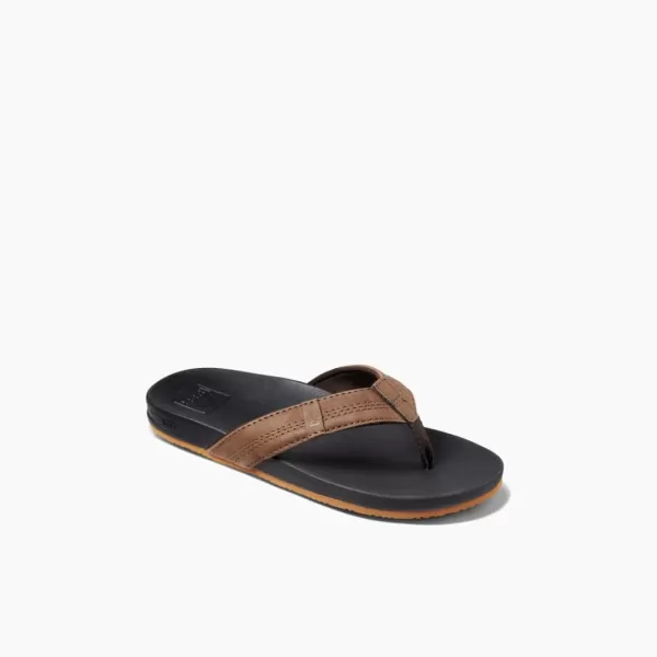 imageREEF Kids Cushion Phantom Flip Flop Sandal Ultra Soft Cushion FootbedBlackBrown