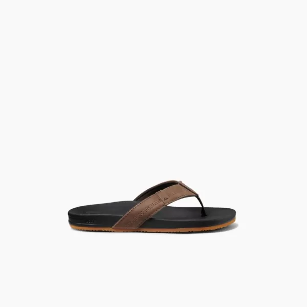 imageREEF Kids Cushion Phantom Flip Flop Sandal Ultra Soft Cushion FootbedBlackBrown