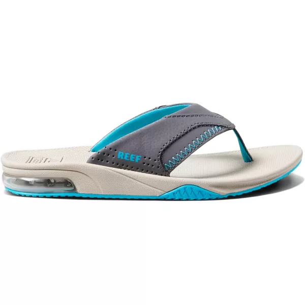 imageREEF Kids Fanning Flip Flop Arch Support Durable Outsole Water FriendlyGreyAquaOak