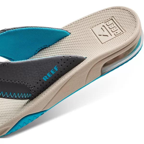 imageREEF Kids Fanning Flip Flop Arch Support Durable Outsole Water FriendlyGreyAquaOak
