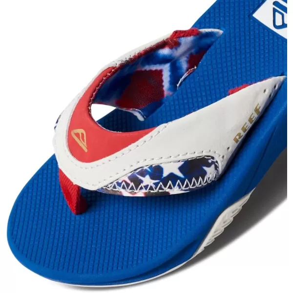 imageREEF Kids Fanning Flip Flop Arch Support Durable Outsole Water FriendlyRed White and Blue