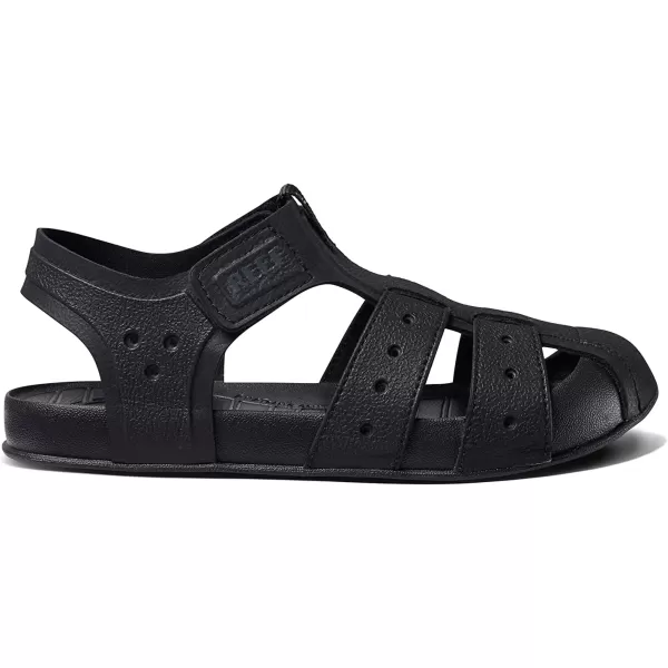 imageREEF Kids Water Beachy Fisherman Sandal Water Friendly Adjustable Velcro Strap Closed ToeBlack