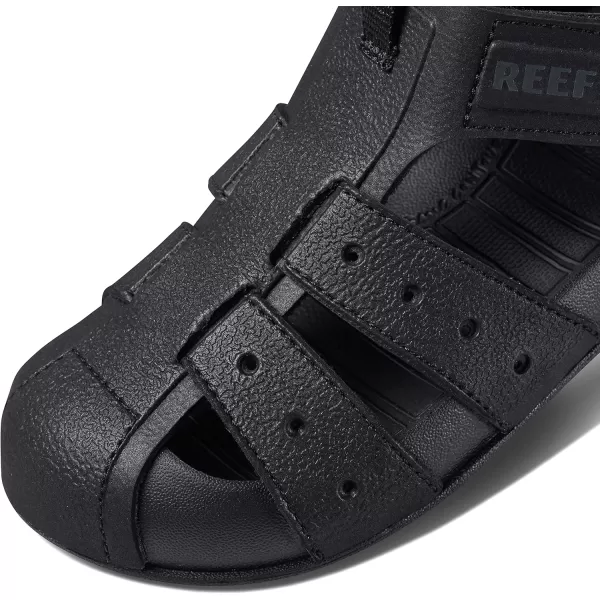 imageREEF Kids Water Beachy Fisherman Sandal Water Friendly Adjustable Velcro Strap Closed ToeBlack