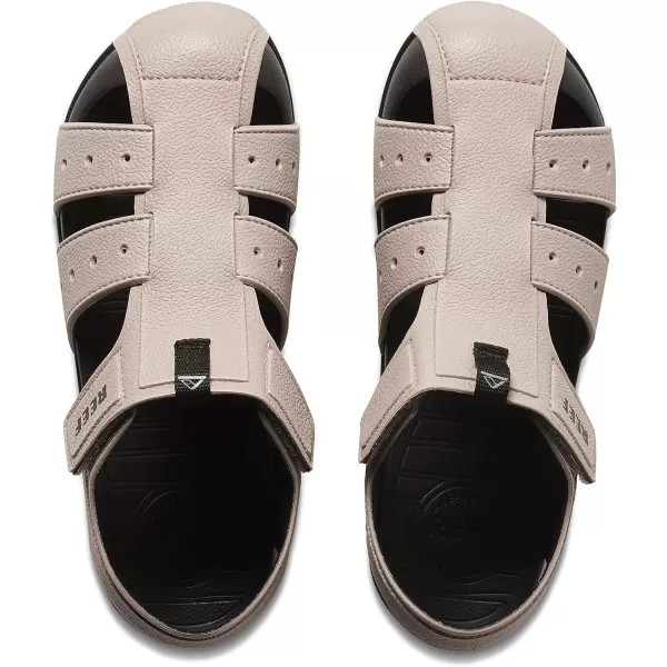 imageREEF Kids Water Beachy Fisherman Sandal Water Friendly Adjustable Velcro Strap Closed ToeBlackTaupe