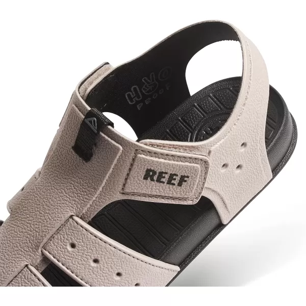 imageREEF Kids Water Beachy Fisherman Sandal Water Friendly Adjustable Velcro Strap Closed ToeBlackTaupe
