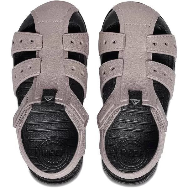 imageREEF Kids Water Beachy Fisherman Sandal Water Friendly Adjustable Velcro Strap Closed ToeBlackTaupe