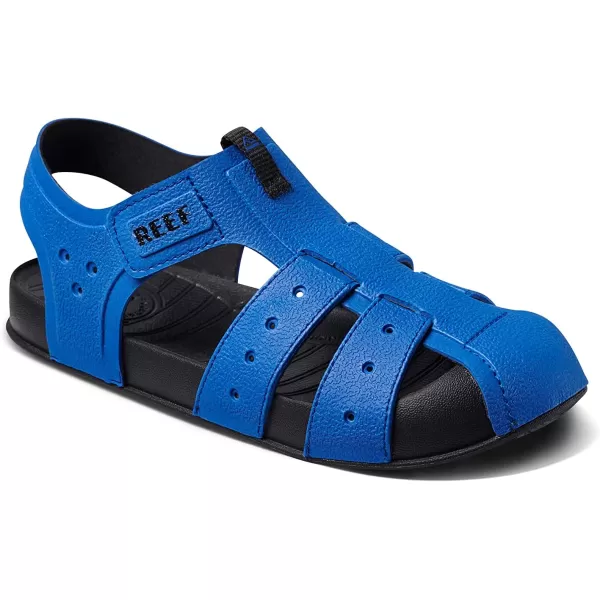 imageREEF Kids Water Beachy Fisherman Sandal Water Friendly Adjustable Velcro Strap Closed ToeBlueBlack