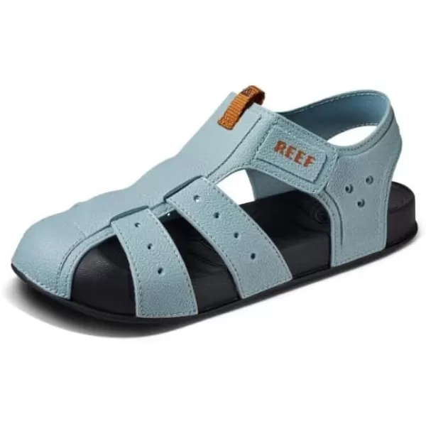 imageREEF Kids Water Beachy Fisherman Sandal Water Friendly Adjustable Velcro Strap Closed ToeEther Blue