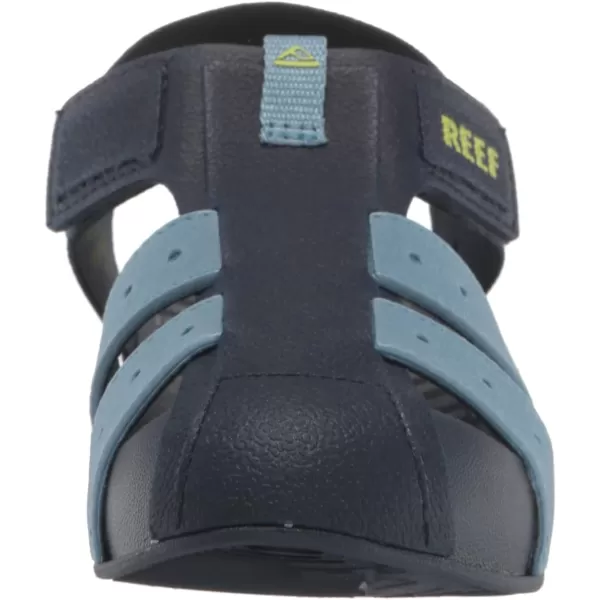 imageREEF Kids Water Beachy Fisherman Sandal Water Friendly Adjustable Velcro Strap Closed ToeGreyOceanLime