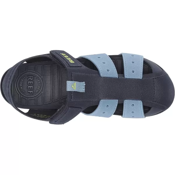 imageREEF Kids Water Beachy Fisherman Sandal Water Friendly Adjustable Velcro Strap Closed ToeGreyOceanLime