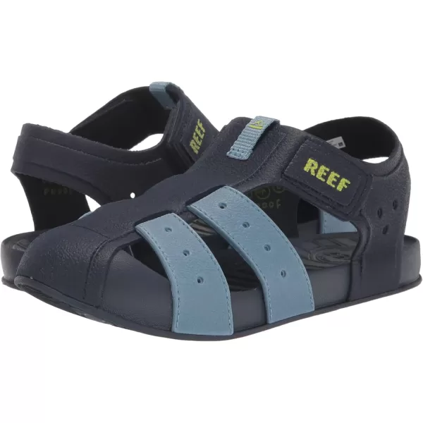 imageREEF Kids Water Beachy Fisherman Sandal Water Friendly Adjustable Velcro Strap Closed ToeGreyOceanLime