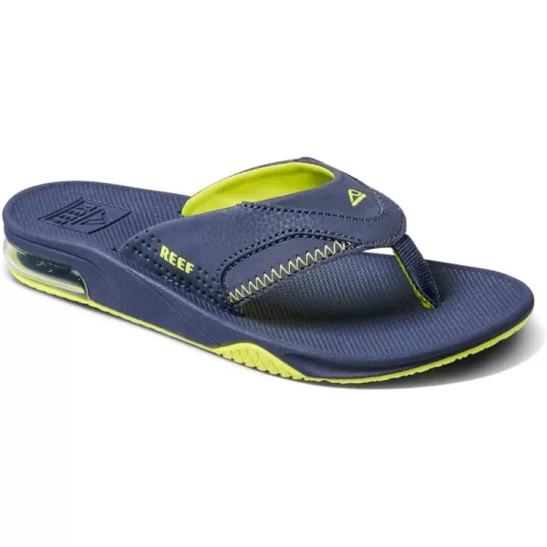 imageREEF Kids Fanning Flip Flop Arch Support Durable Outsole Water FriendlyLimeNavy
