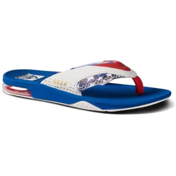 imageREEF Kids Fanning Flip Flop Arch Support Durable Outsole Water FriendlyRed White and Blue