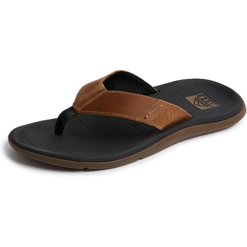 imageReef Mens Santa Ana Le Flip FlopBlack and Tan