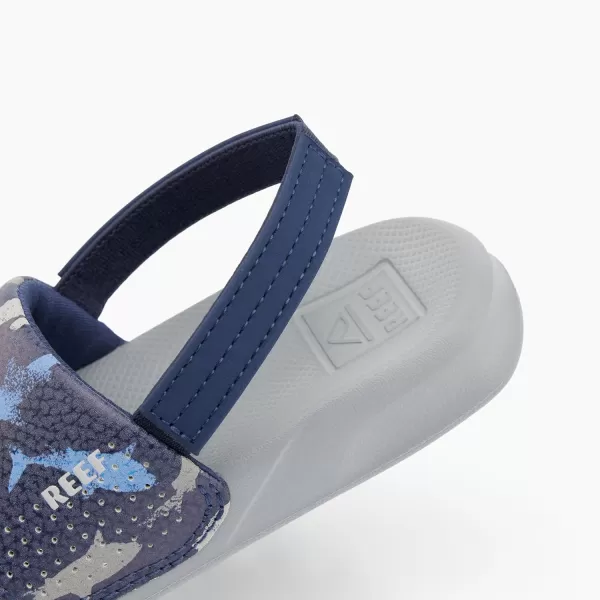 imageREEF Boys Little One Slide SandalNavy Shark