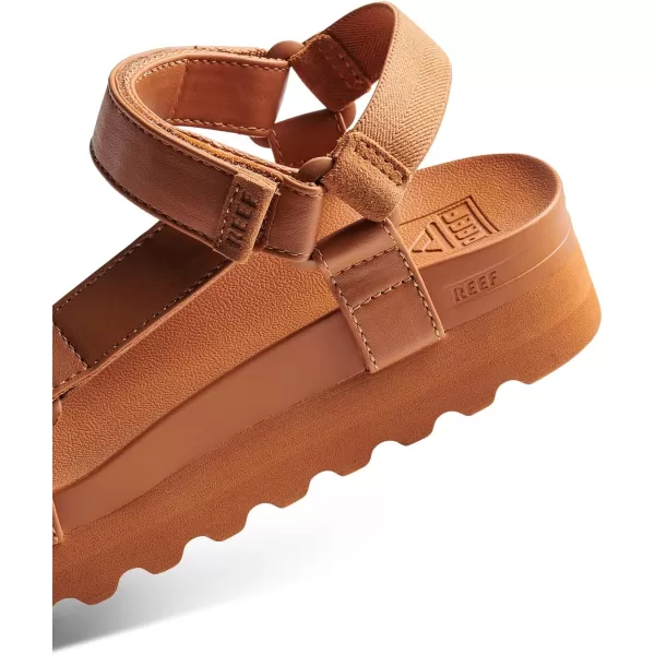 imageREEF Cushion Rem Hi Womens Platform Sandal Adjustable Strap Arch Support and Heel CuppingCognac