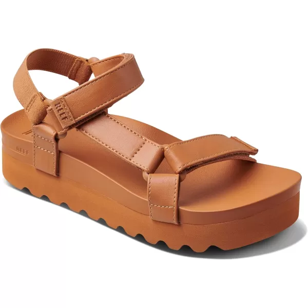 imageREEF Cushion Rem Hi Womens Platform Sandal Adjustable Strap Arch Support and Heel CuppingCognac