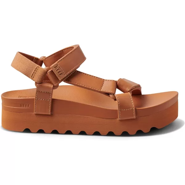 imageREEF Cushion Rem Hi Womens Platform Sandal Adjustable Strap Arch Support and Heel CuppingCognac
