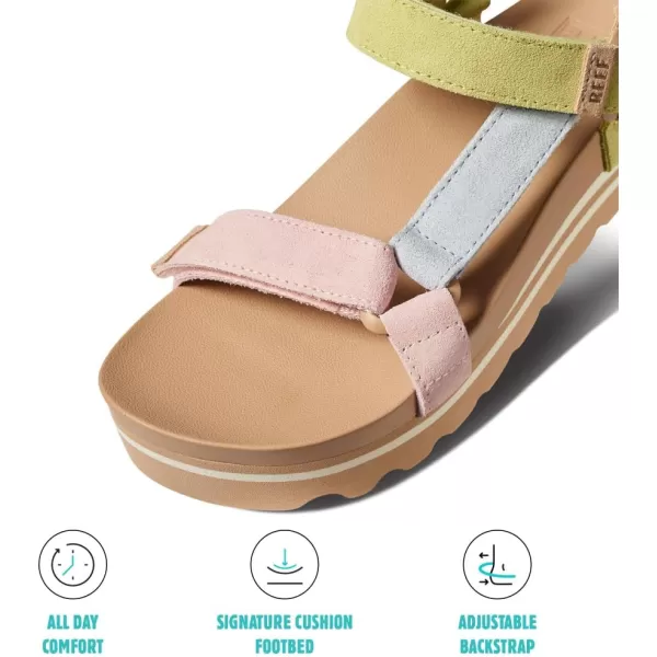 imageREEF Cushion Rem Hi Womens Platform Sandal Adjustable Strap Arch Support and Heel CuppingMeringue