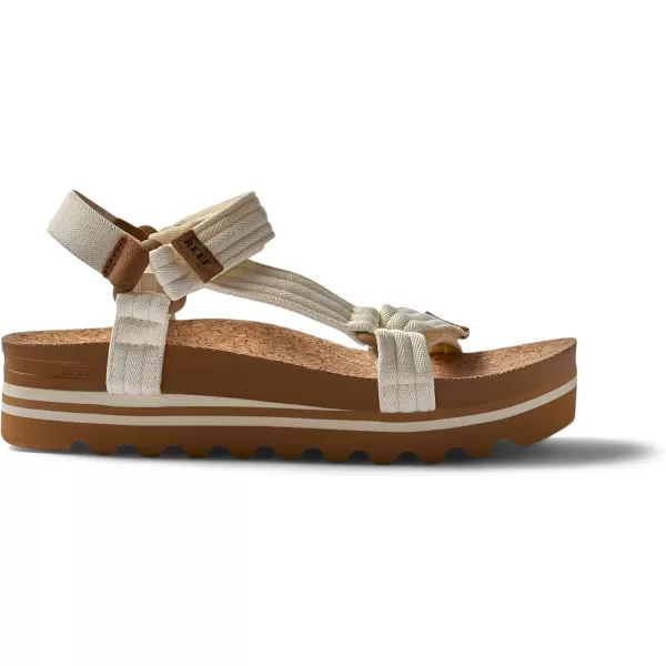 imageREEF Cushion Rem Hi Womens Platform Sandal Adjustable Strap Arch Support and Heel CuppingWhisper White