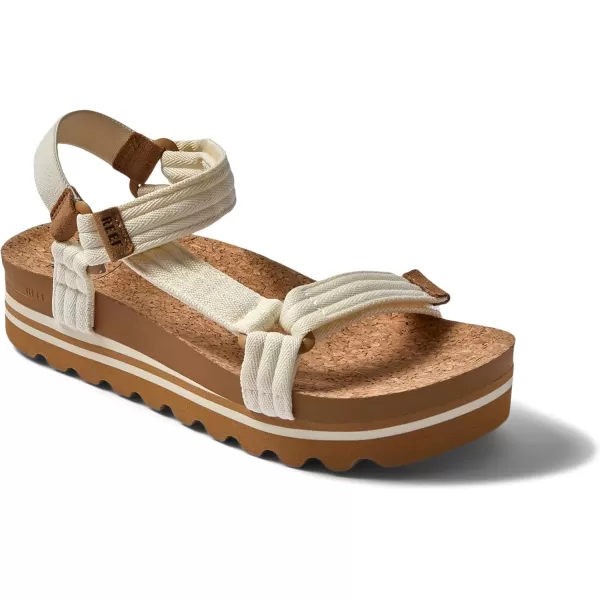 imageREEF Cushion Rem Hi Womens Platform Sandal Adjustable Strap Arch Support and Heel CuppingWhisper White