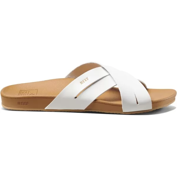 imageREEF Cushion Spring Bloom Womens Fashion Slide Sandal Ultra Soft Cushion FootbedWhiteTan