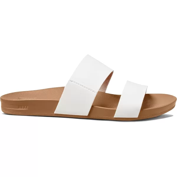 imageREEF Cushion Vista Womens Fashion Slide Sandal Vegan Leather Strap Ultra Soft Cushion FootbedCloud Ii