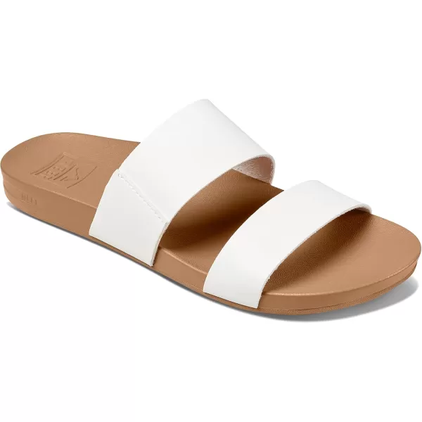 imageREEF Cushion Vista Womens Fashion Slide Sandal Vegan Leather Strap Ultra Soft Cushion FootbedCloud Ii