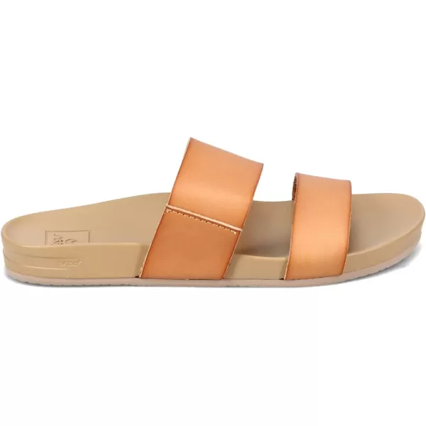 imageREEF Cushion Vista Womens Fashion Slide Sandal Vegan Leather Strap Ultra Soft Cushion FootbedNatural