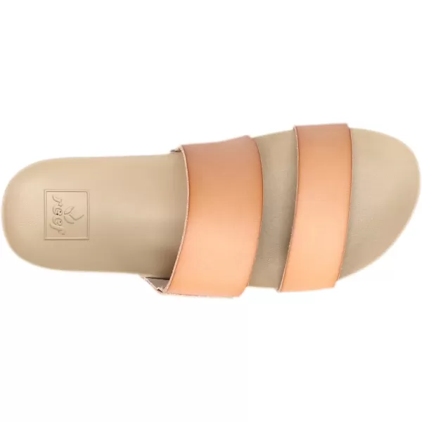 imageREEF Cushion Vista Womens Fashion Slide Sandal Vegan Leather Strap Ultra Soft Cushion FootbedNatural