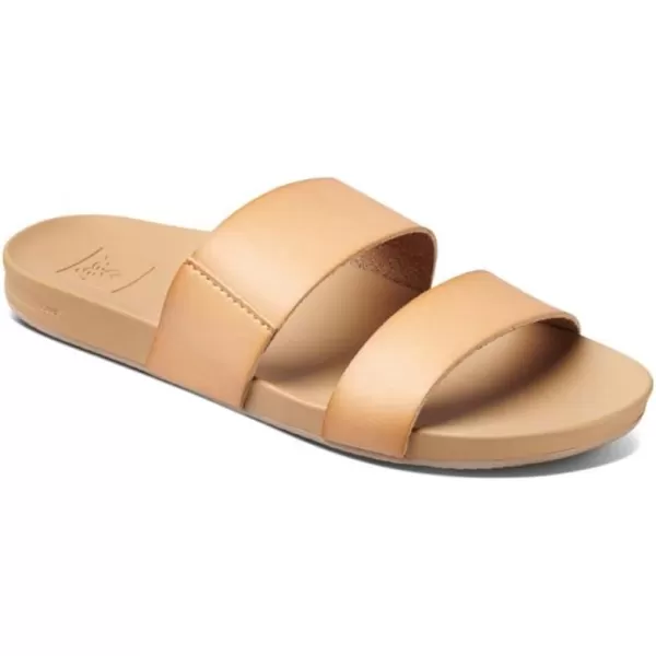 imageREEF Cushion Vista Womens Fashion Slide Sandal Vegan Leather Strap Ultra Soft Cushion FootbedNatural