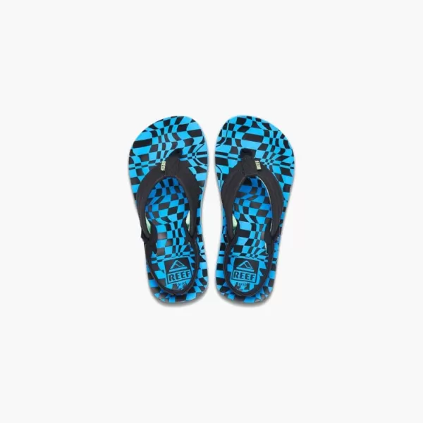 imageREEF Little Ahi UnisexChild Beach Flip Flop Soft Cushion Footbed Water Friendly BackstrapSwell Checkers