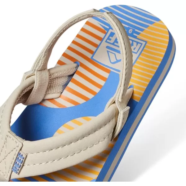 imageREEF Little Ahi UnisexChild Beach Flip Flop Soft Cushion Footbed Water Friendly BackstrapVintage Circle Stripe
