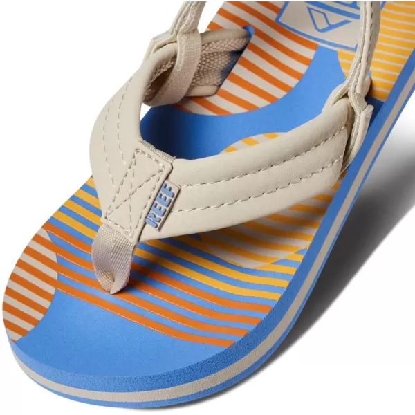 imageREEF Little Ahi UnisexChild Beach Flip Flop Soft Cushion Footbed Water Friendly BackstrapVintage Circle Stripe