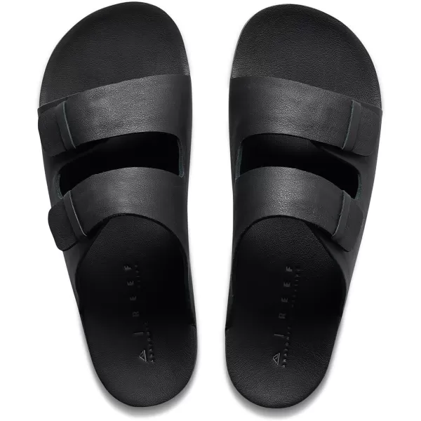 imageREEF Ojai Two Bar Mens Fashion Slide Sandal Premium Suede Soft Cushion FootbedBlack