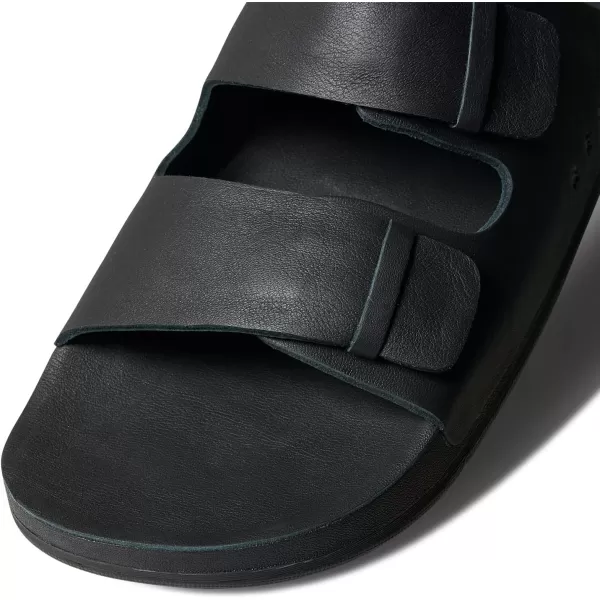 imageREEF Ojai Two Bar Mens Fashion Slide Sandal Premium Suede Soft Cushion FootbedBlack