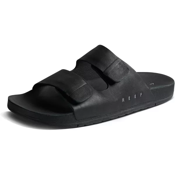 imageREEF Ojai Two Bar Mens Fashion Slide Sandal Premium Suede Soft Cushion FootbedBlack